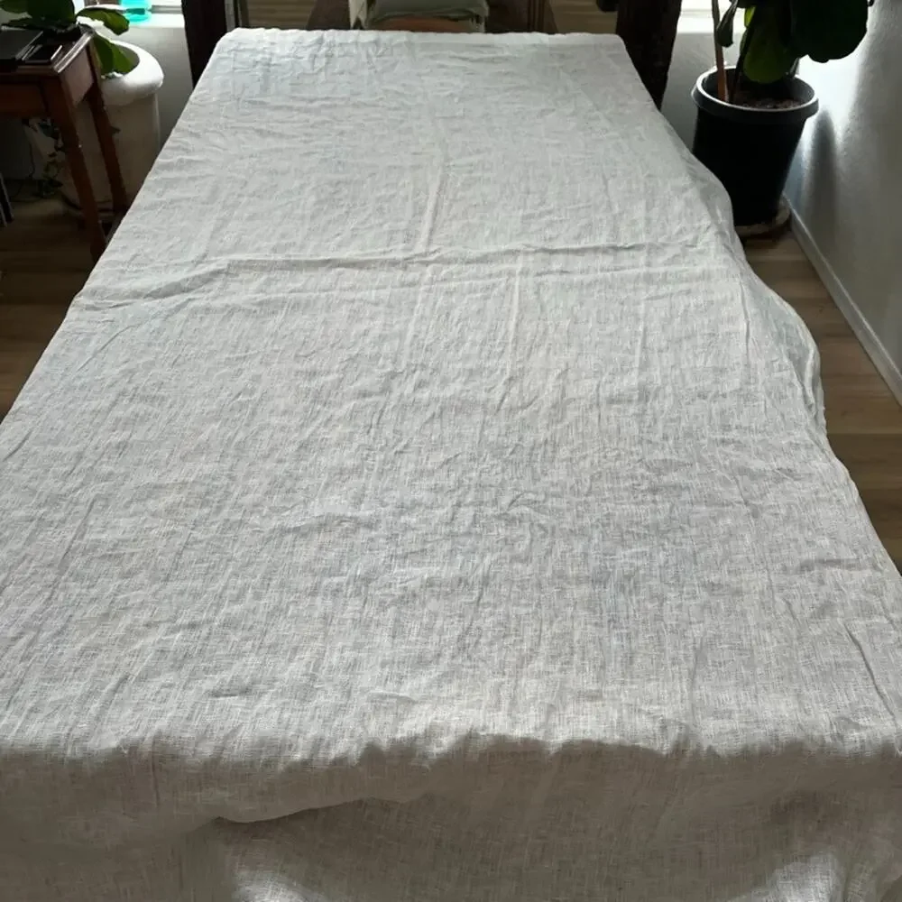 Ikea Dytåg Ivory Sheer 100% Linen Curtain Panel 57